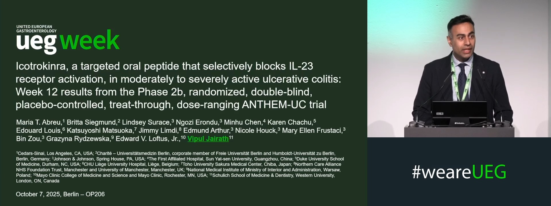 ICOTROKINRA, A TARGETED ORAL PEPTIDE THAT SELECTIVELY BLOCKS IL-23 RECEPTOR ACTIVATION, IN MODERATELY TO SEVERELY ACTIVE ULCERATIVE COLITIS: WEEK 12 RESULTS FROM THE PHASE 2B, RANDOMIZED, DOUBLE-BLIND, PLACEBO-CONTROLLED, TREAT-THROUGH, DOSE-RANGING ANTHE