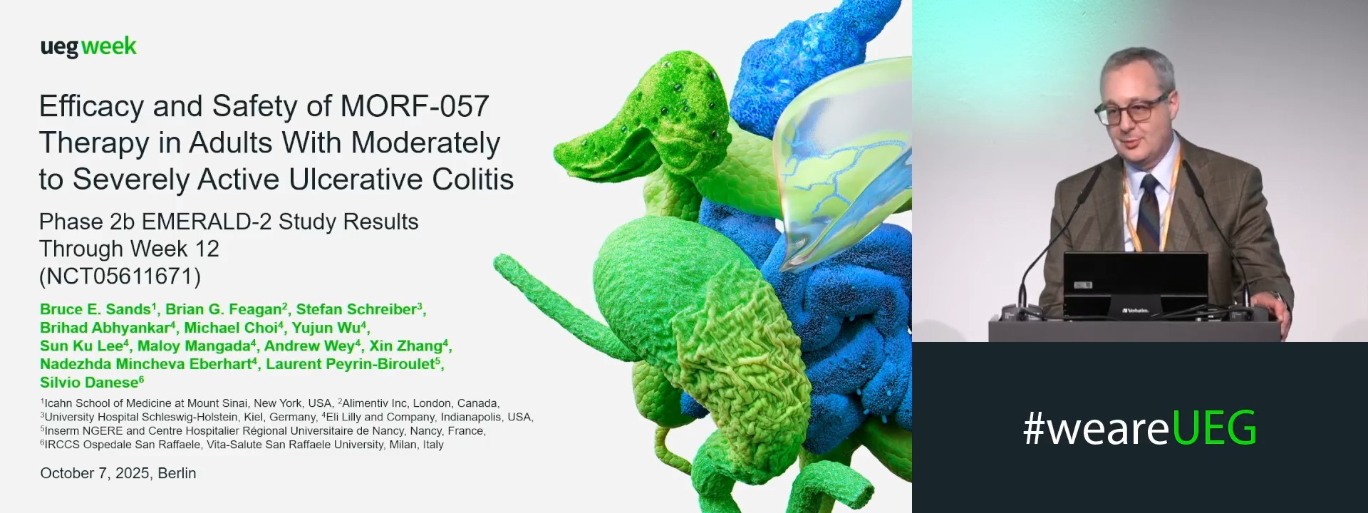 EFFICACY AND SAFETY OF MORF-057 THERAPY IN ADULTS WITH MODERATELY TO SEVERELY ACTIVE ULCERATIVE COLITIS: PHASE 2B EMERALD-2 STUDY RESULTS THROUGH WEEK 12