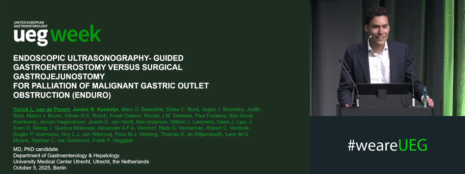 ENDOSCOPIC ULTRASONOGRAPHY-GUIDED GASTROENTEROSTOMY VERSUS SURGICAL GASTROJEJUNOSTOMY FOR PALLIATION OF MALIGNANT GASTRIC OUTLET OBSTRUCTION (ENDURO)