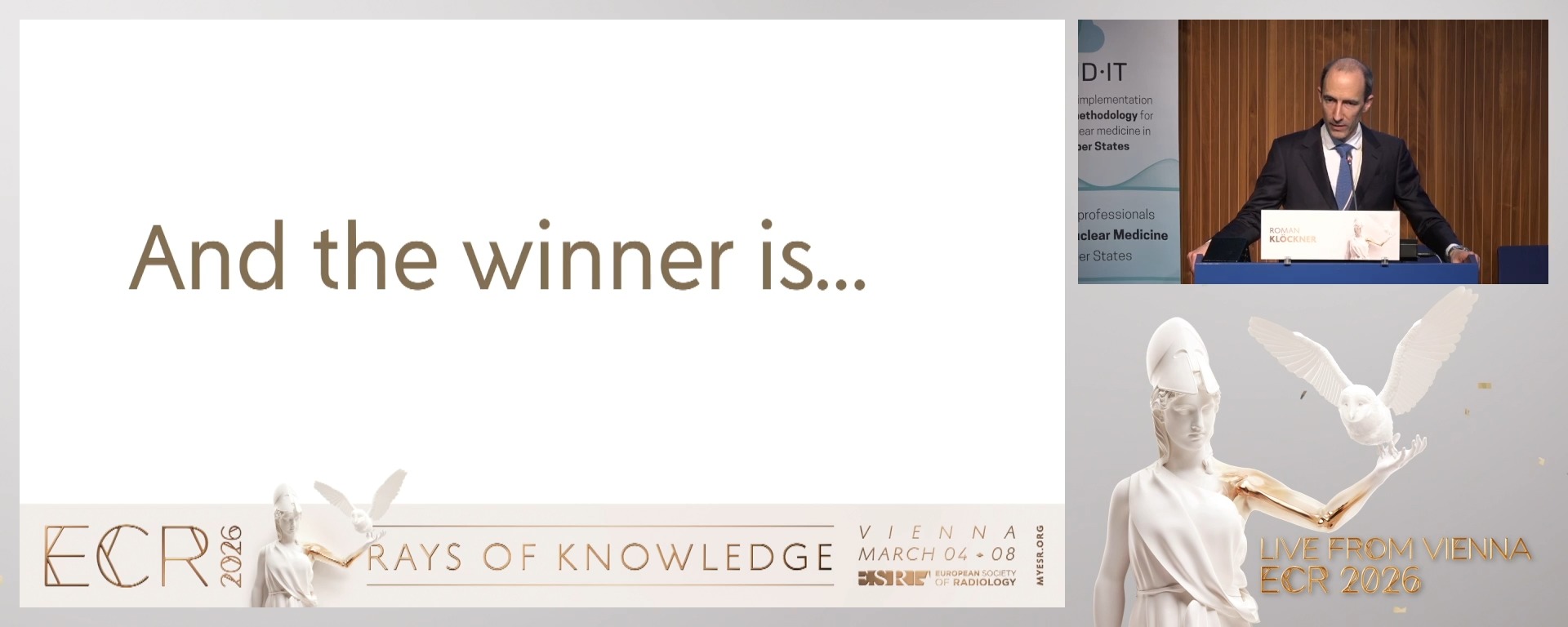 Announcement of the winner and the award ceremony
