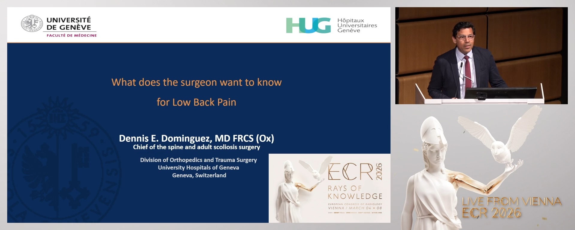 What does a surgeon want to know for lumbar pain?