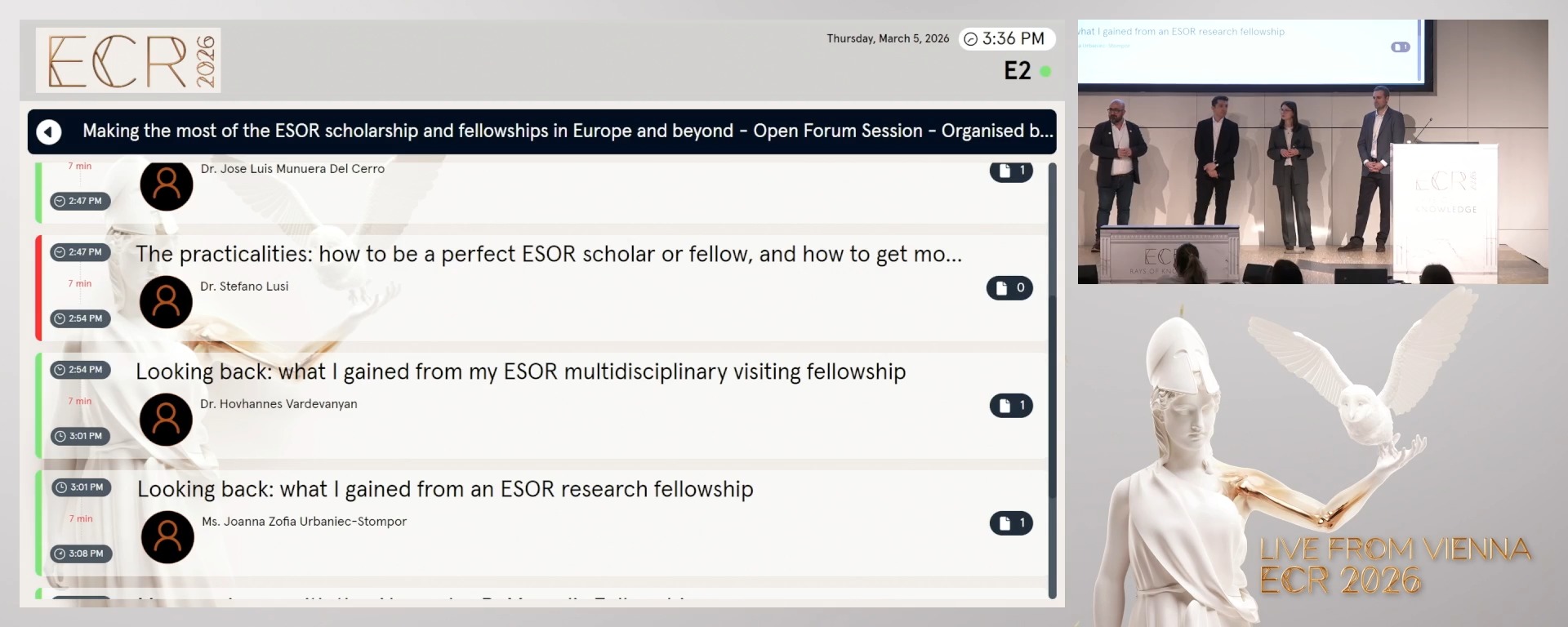 Open forum discussion: Top tips for potential ESOR applicants and future tutors