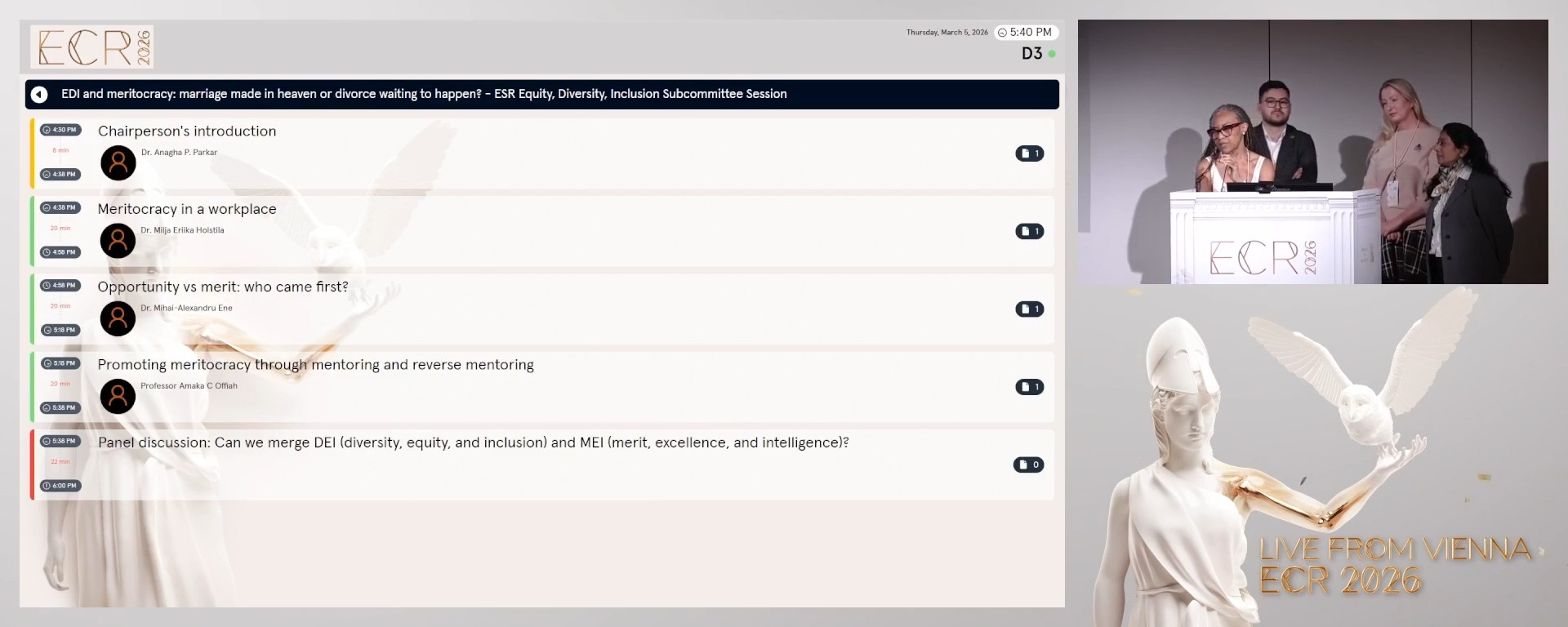 Panel discussion: Can we merge DEI (diversity, equity, and inclusion) and MEI (merit, excellence, and intelligence)?
