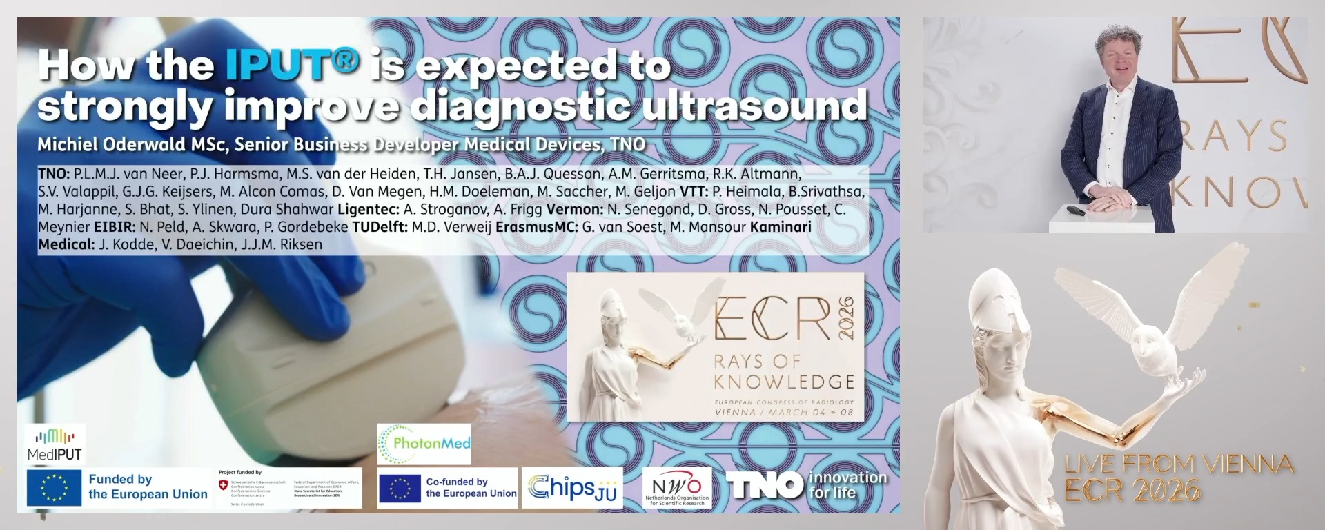 How the innovative integrated photonic ultrasound transducer (IPUT) is expected to strongly improve diagnostic ultrasound