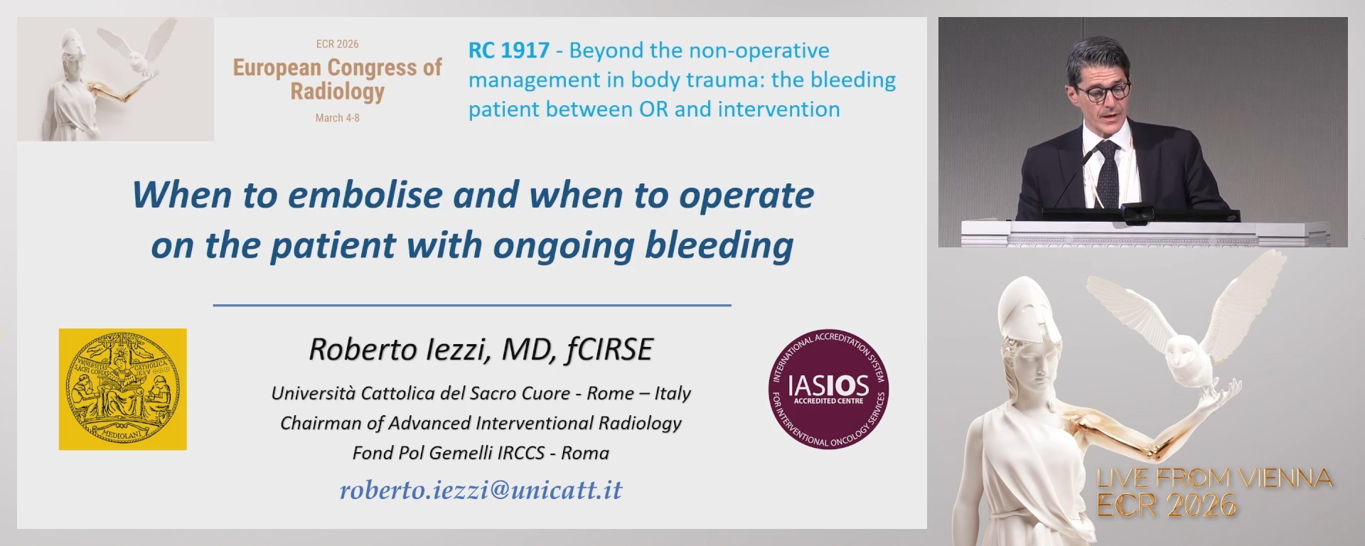 When to embolise and when to operate on the patient with ongoing bleeding